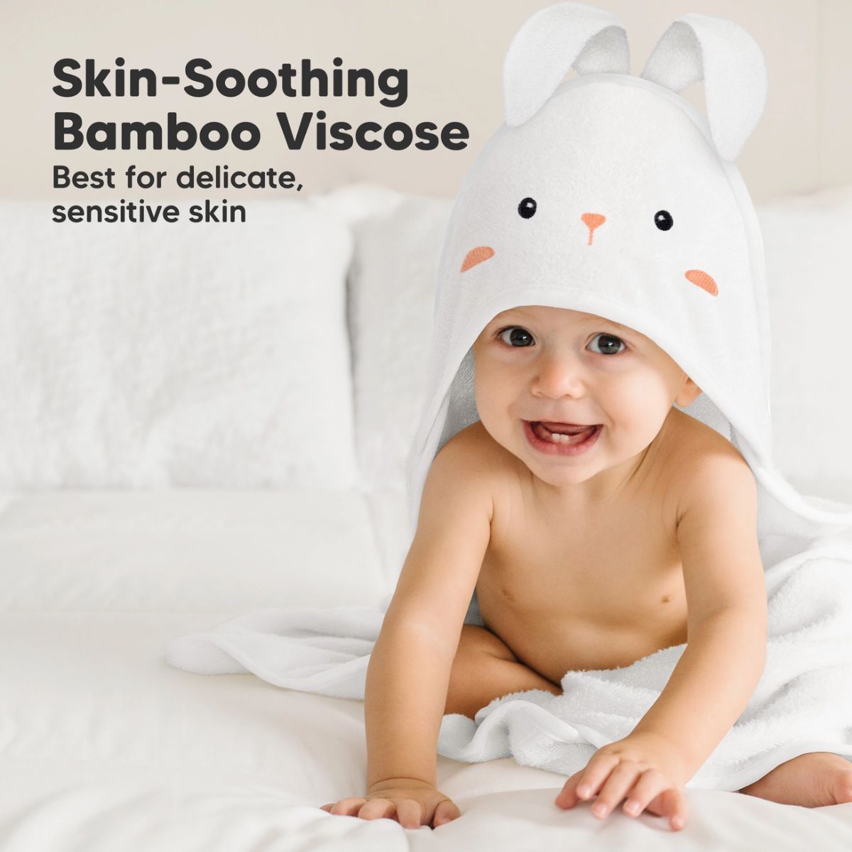 Toalha de Banho Infantil Com Capuz Keababies Cuddle Baby Bunny - Regular - Gentle and Safe for Sensitive Skin