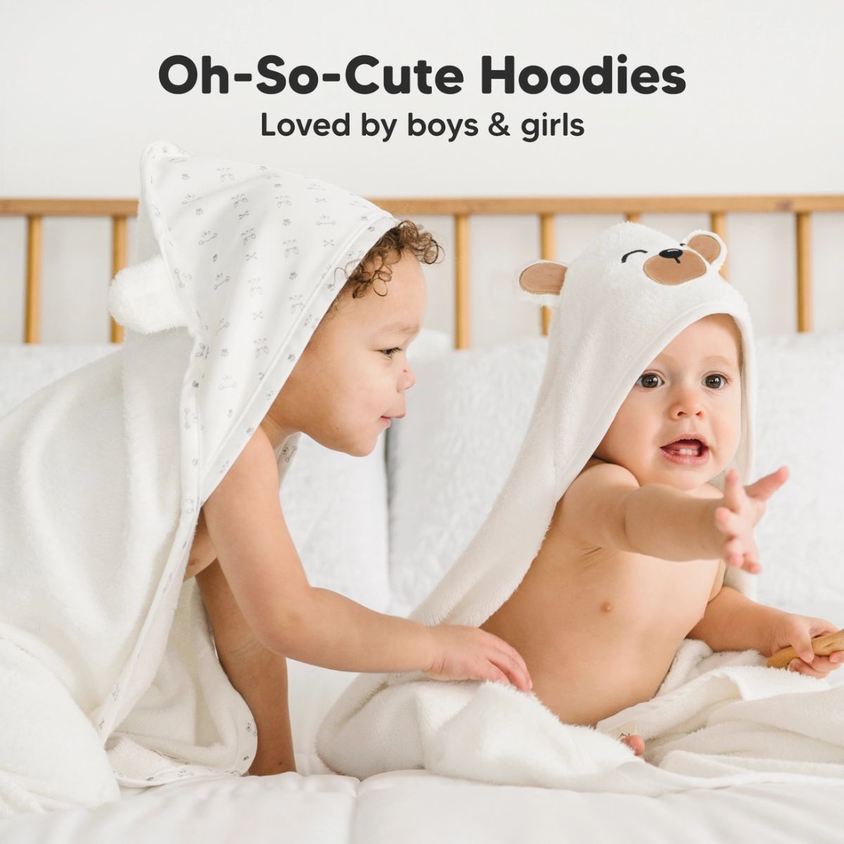 KeaBabies Cuddle Baby Hooded Towel Regular - Grizzly - Cozy Hooded Design for Warmth