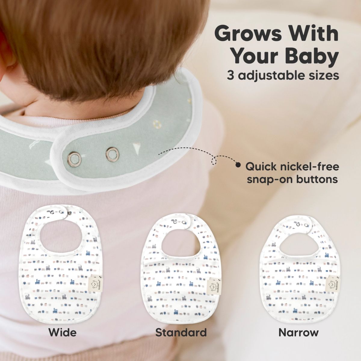 Kit Babador Keababies Urban Drool 08 Unidades 0-24M Vessels

 - Adjustable Fit That Grows with Your Baby