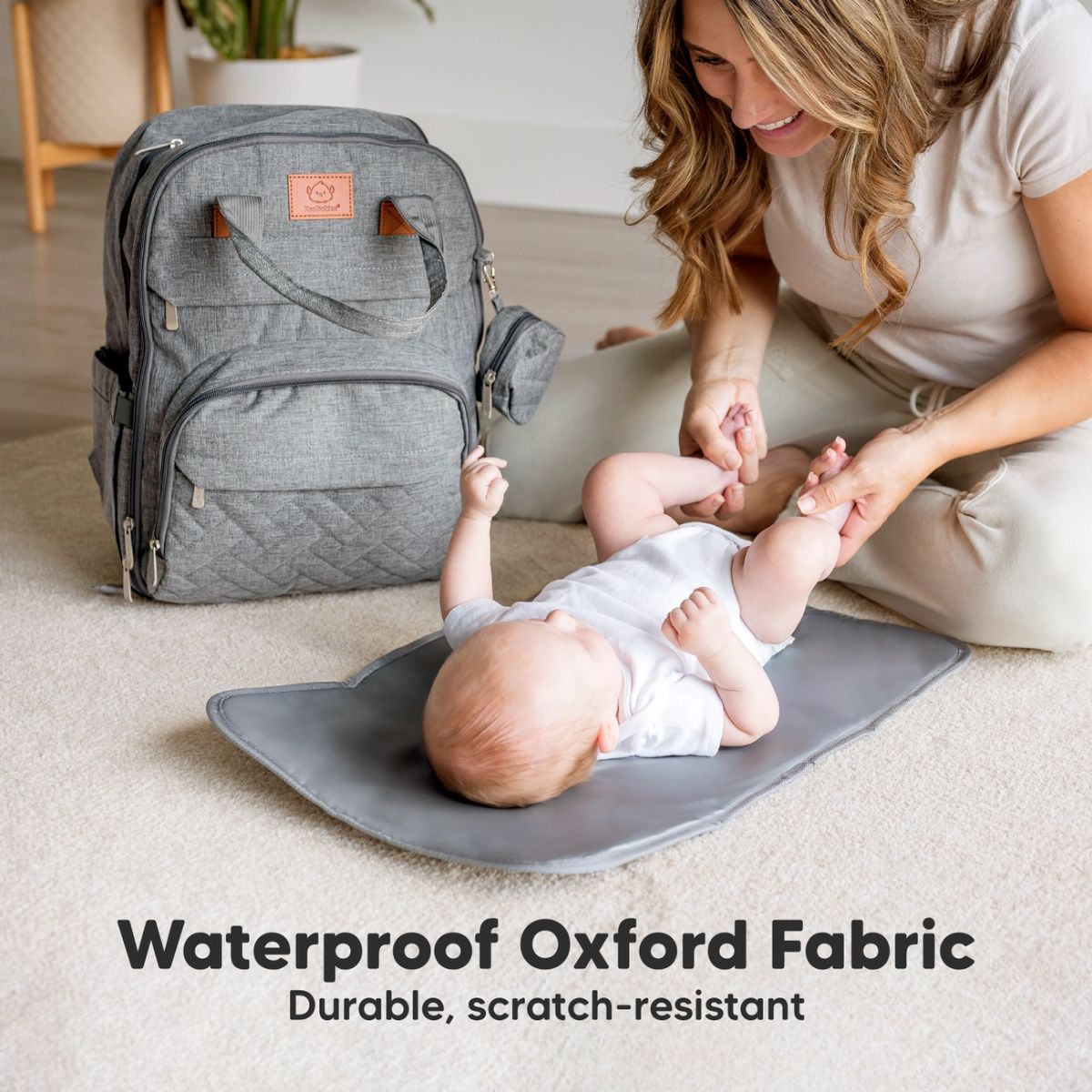 KeaBabies Rove Diaper Backpack - Classic Grey - Durable and Travel Ready